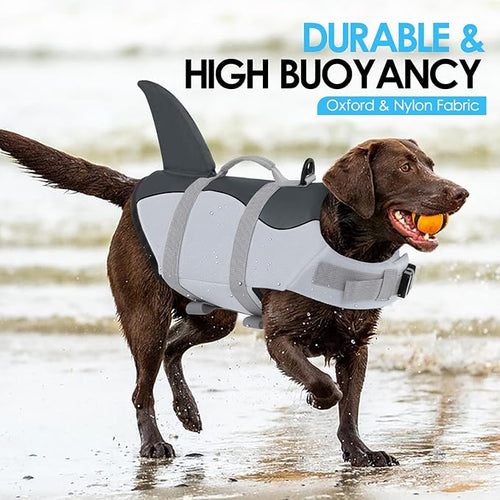 AOFITEE Dog Life Jacket, Vest for Swimming, High Flotation Swim with Rescue Handle and Reflective Stripe, Lifesaver Swimsuit for Boating Summer Pool