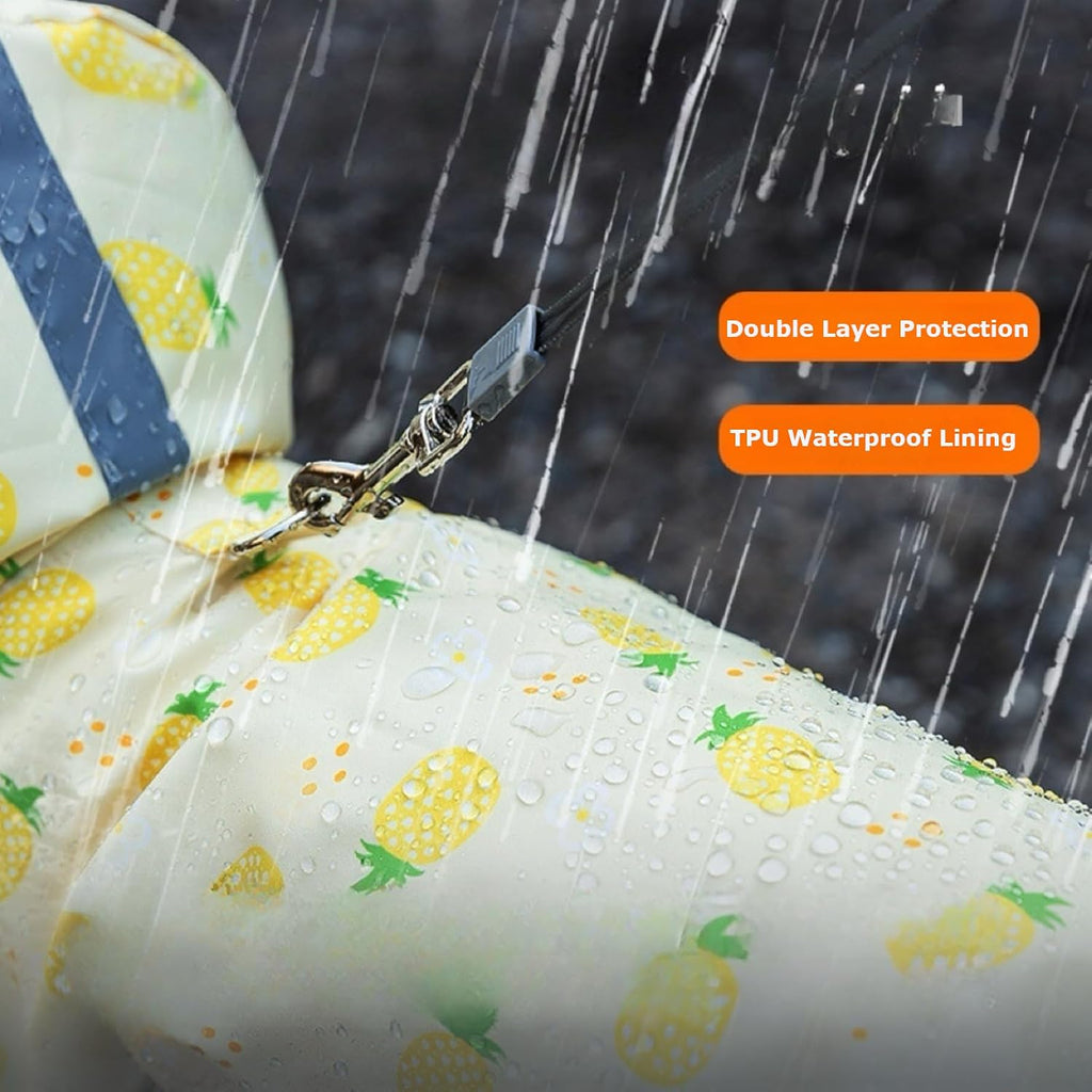 Waterproof Dog Raincoat,Full Coverage 4 Legs Dog Rain Jacket for Small Dogs,Pet Rain Coat with Hood,Reflective Strips&Leash Hole Outdoor Raincoat (Medium（for Weight 5.1-8.1 lb）, Blue)